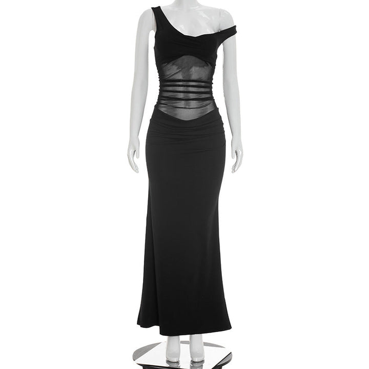 Elegant maxi dress with a chiffon design - WONDA