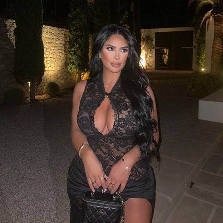 Lace Maxi Dress with Slit Design - Lola