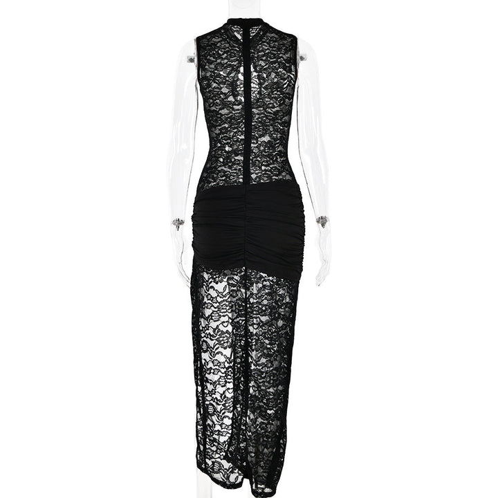 Lace Maxi Dress with Slit Design - Lola