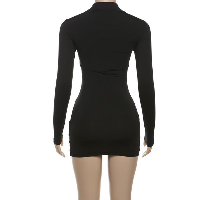 Fitted Mini Dress with Shaping and Flattering Fabric, Matching Belt Detail - Journey