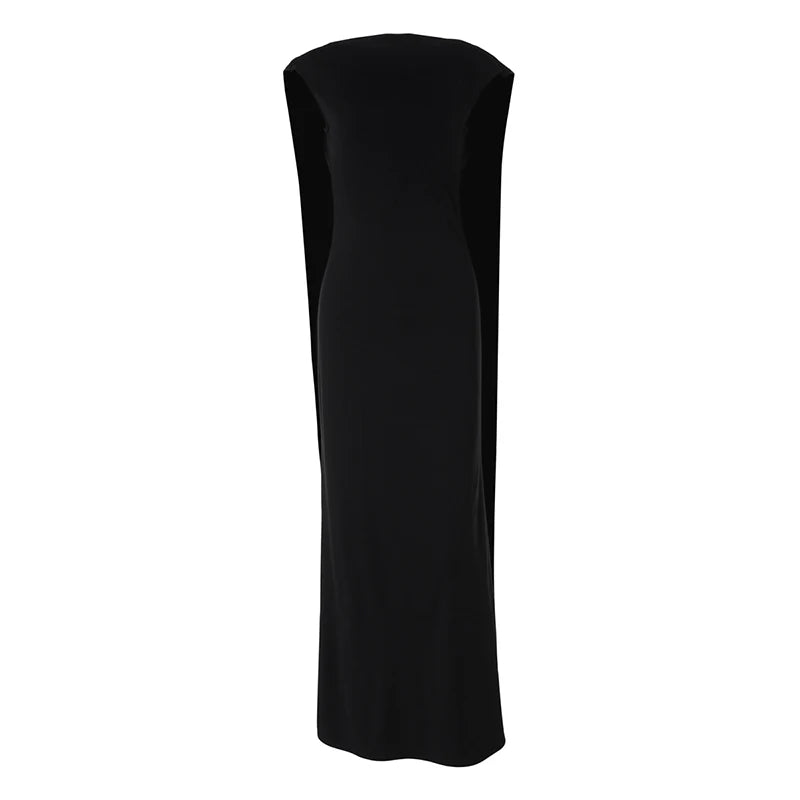 Elegant evening maxi dress with open back and train decoration - Ataret