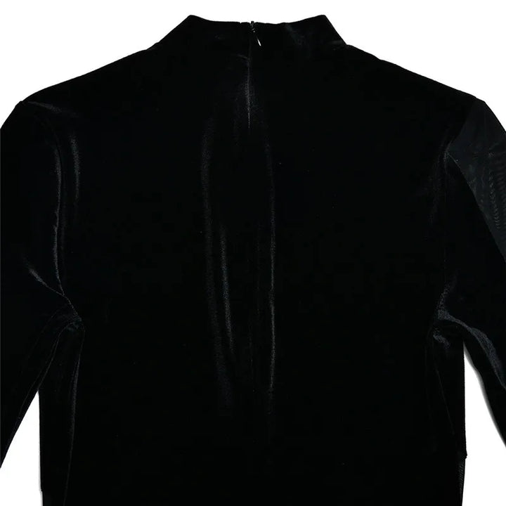 Velvet mini dress with mesh design - TESA