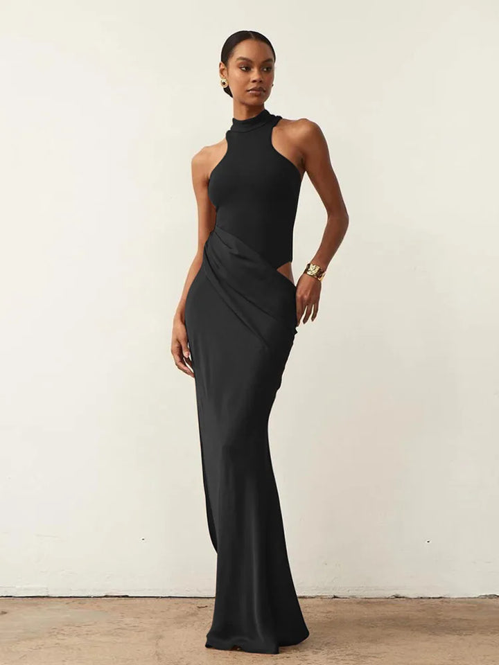 Maxi Dress with Fitted Bodysuit and Satin Skirt - Maris