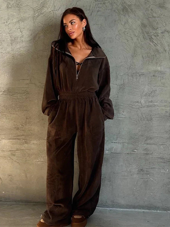 Winter Jumpsuit with Front Zipper - Frances