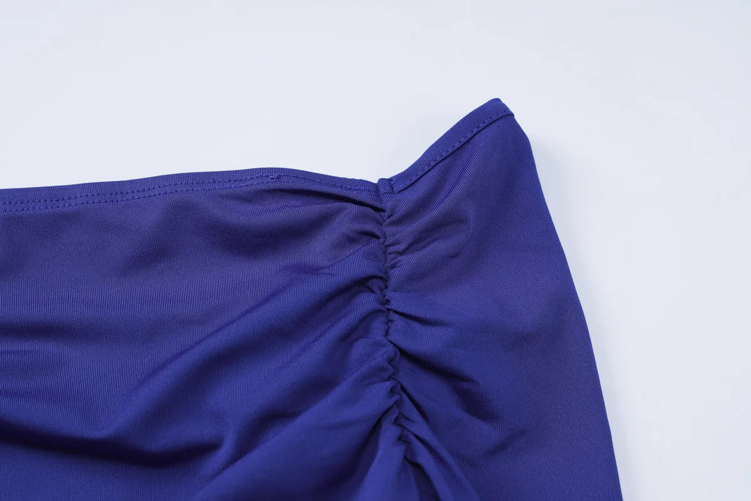 Maxi dress with ruching and slit decoration - MARINA