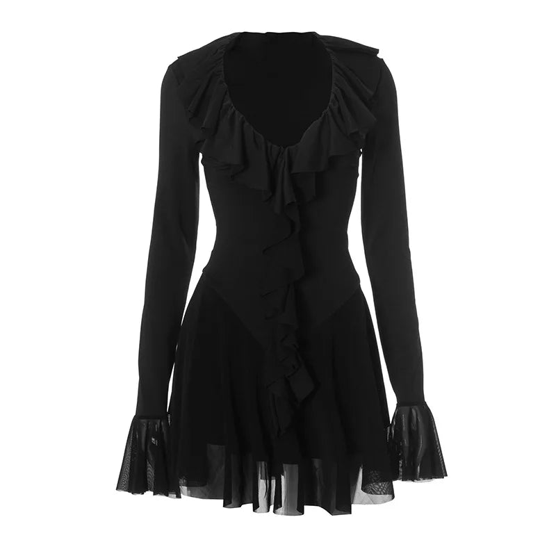 Mini dress with ruffle detail - ALINA