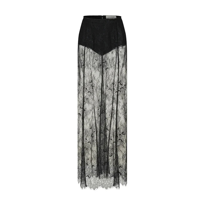 Elegant two-piece set strapless top and maxi lace skirt - Juline