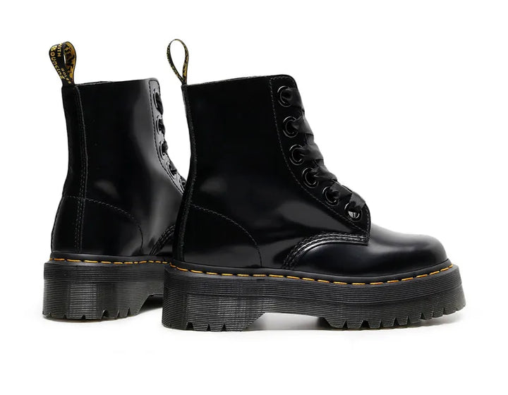 Leather boots with satin laces - Winnie