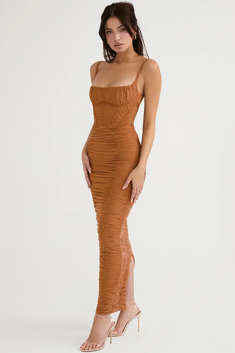 Fitted ruched maxi dress - Noya Lee