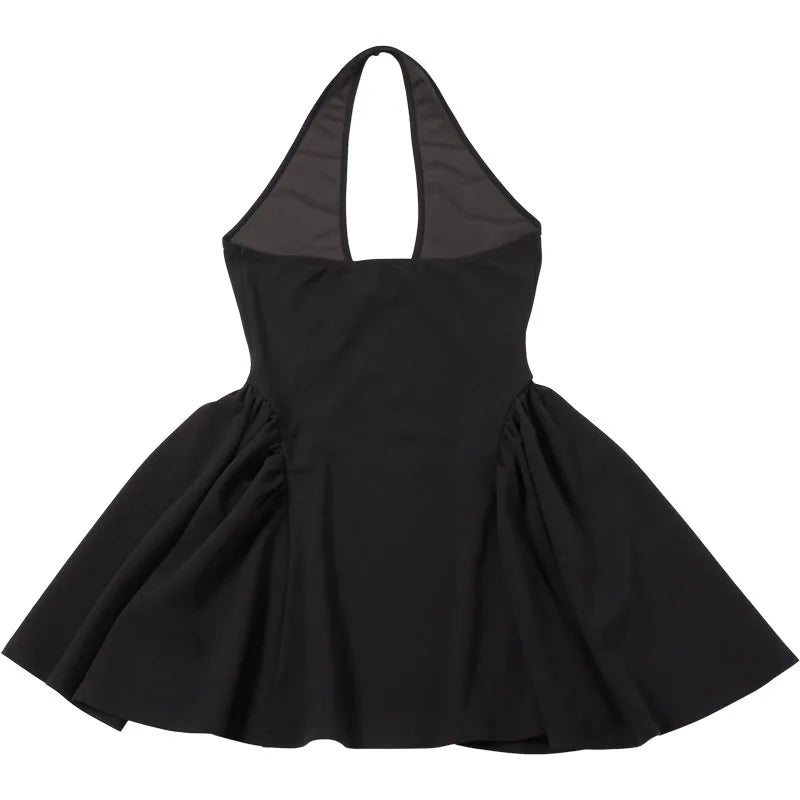 Fitted A-line Mini Dress with V-Neck Collar - Marlowe