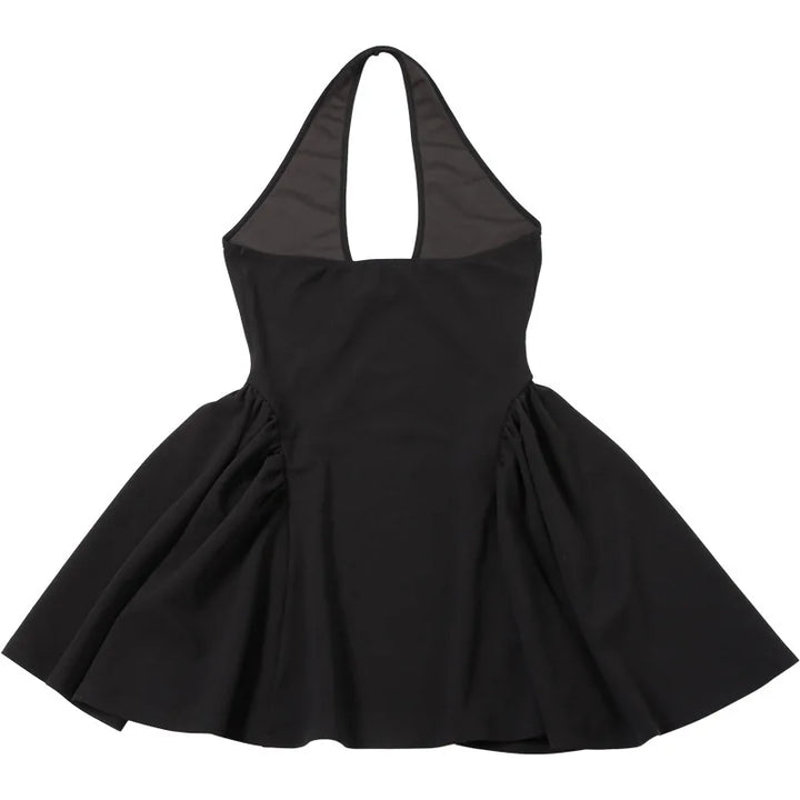 Fitted A-line Mini Dress with V-Neck Collar - Marlowe