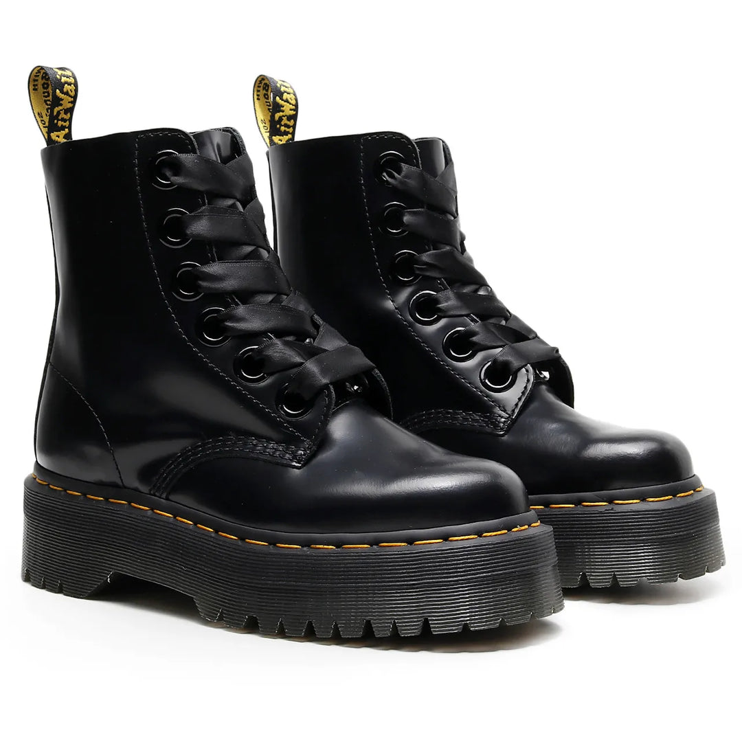 Leather boots with satin laces - Winnie