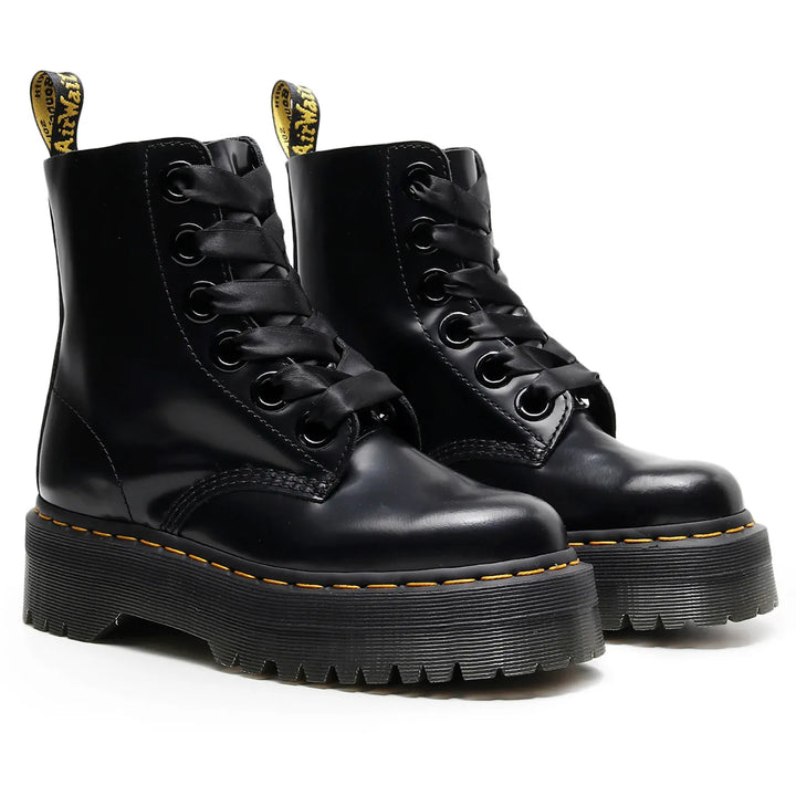 Leather boots with satin laces - Winnie
