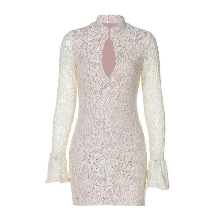Mini lace dress with button closure - Aiden