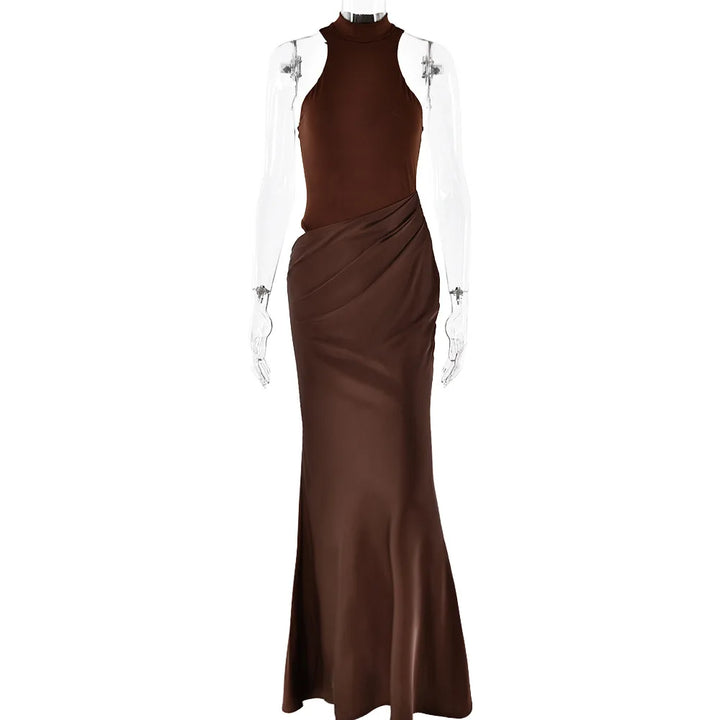 Maxi Dress with Fitted Bodysuit and Satin Skirt - Maris
