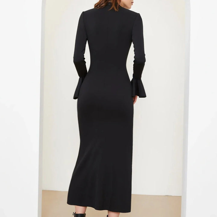 Elegant Maxi Dress with Bell Sleeves - Ayla