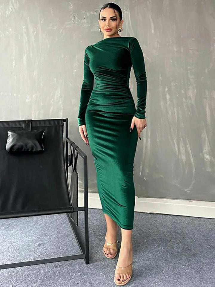 Velvet midi dress - Lorenza