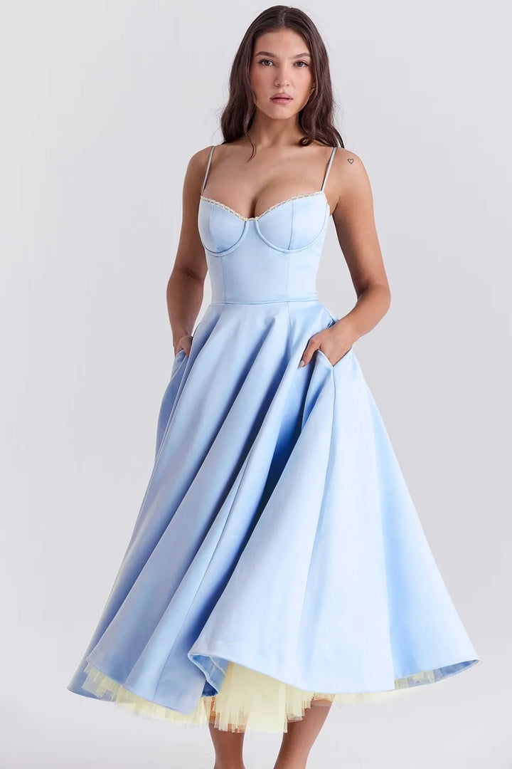 Midi Satin Dress - Adela