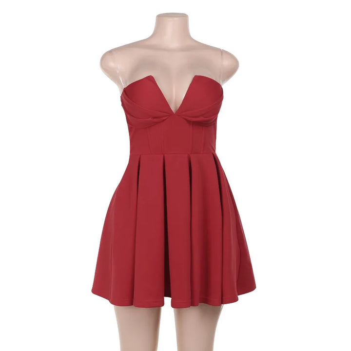 A-line Strapless Mini Dress - Livia