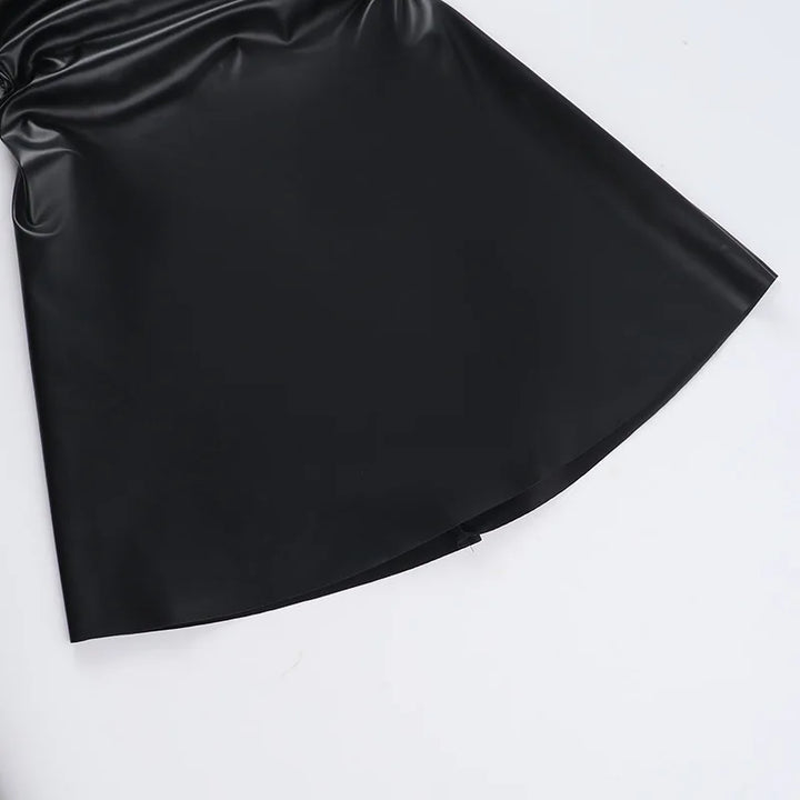 A-Line Faux Leather Mini Dress - Carol