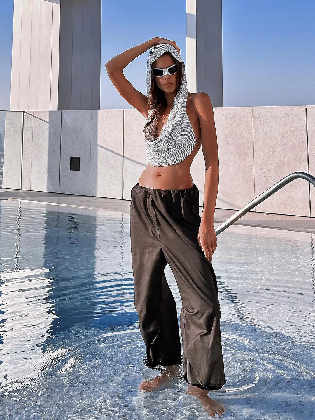 Sparkling Sequin Top with Hat and Open Back Design - Willow