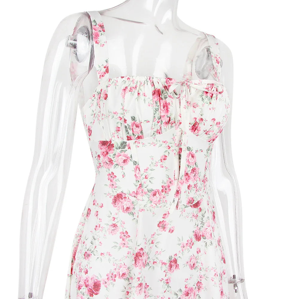 Summer Midi Dress with Rustic Design and Slit Decoration - Angelica