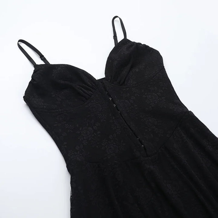 A-Line Lace Mini Dress with Pin Closure - Saanvi