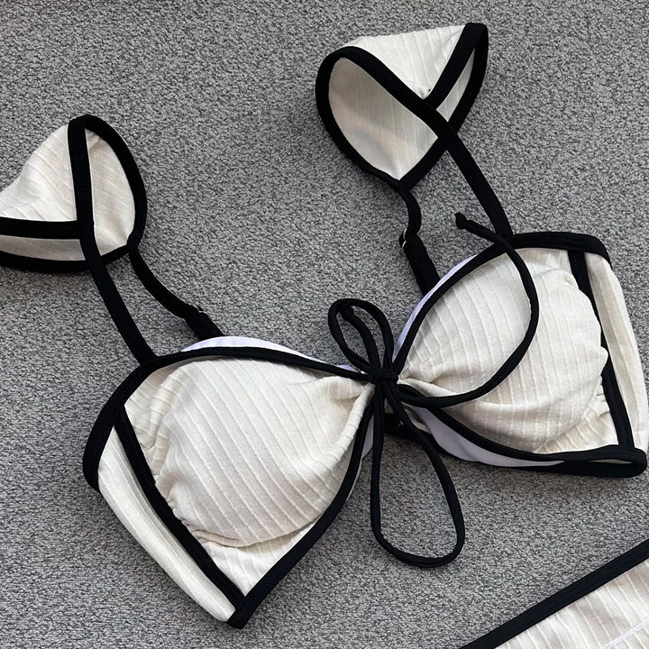 High-Waist Vintage-Style Bikini with Bass Fabric - Melanie