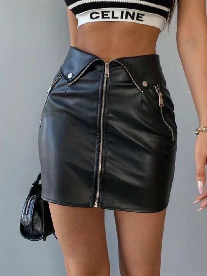 Mini Skirt with Zippers - Mave