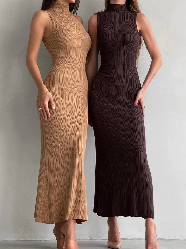 Maxi Dress with Low Turtleneck - Andriana