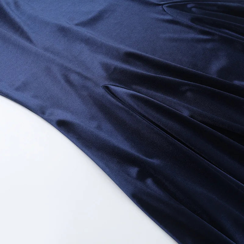 Maxi satin dress with open back - Rain