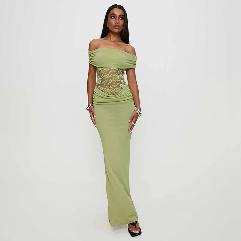 Off-shoulder lace maxi dress - Jessica