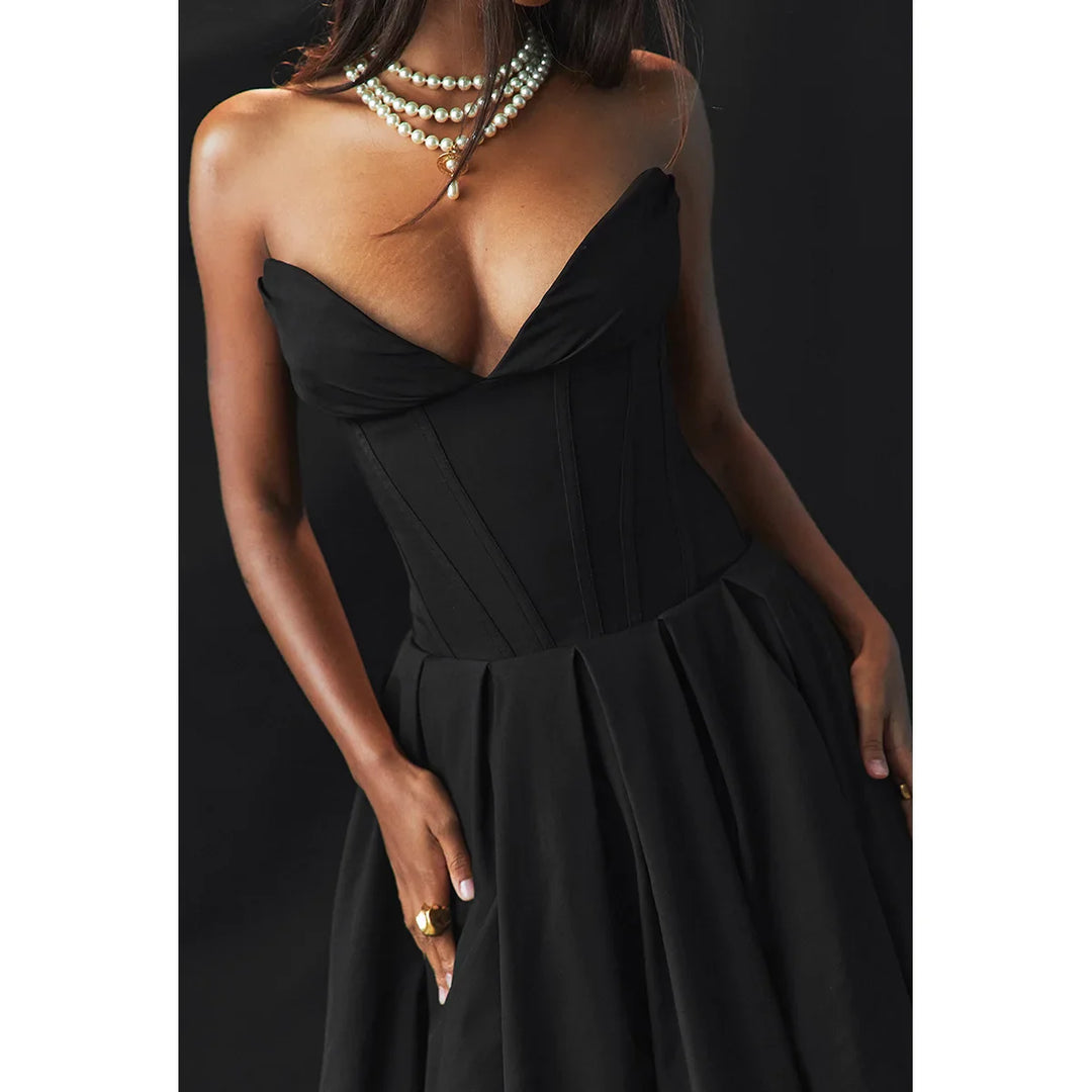 Strapless Midi Dress with Pockets - Fanny