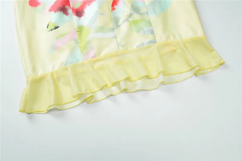 Floral Strapless Mini Dress with Ruffle Detail - Alexa