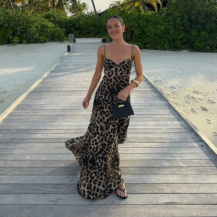 Leopard Print A-Line Maxi Dress - Milani