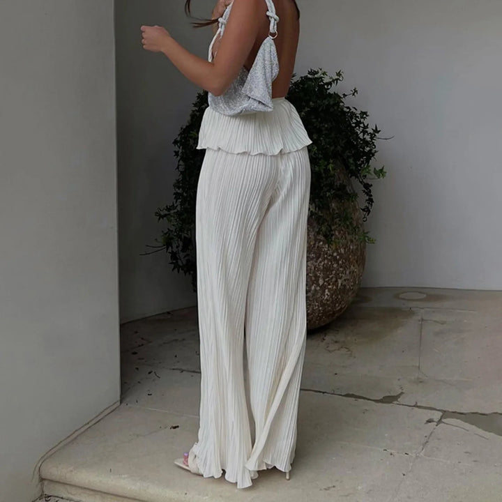 Two-Piece Crepe Suit with Long Pants and Shirt - Milan