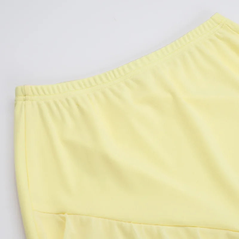 Two-Piece Set with Strapless Top and Maxi Skirt with Ruffle Detail - Sunny