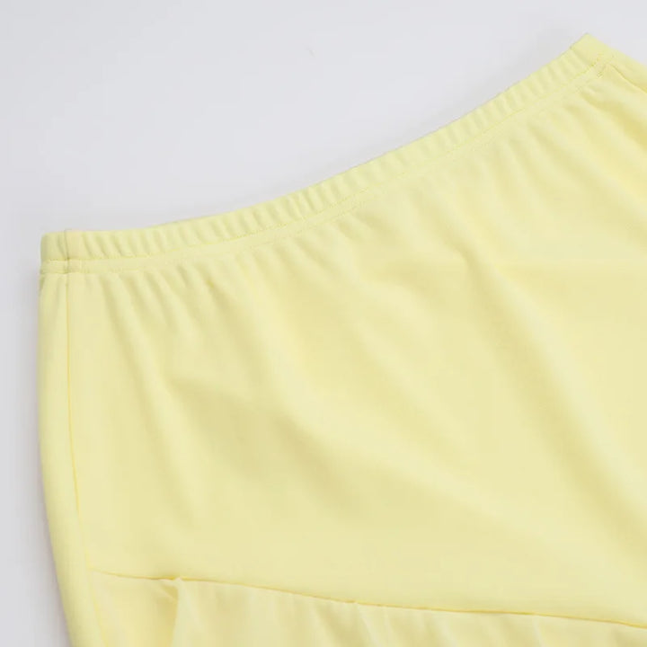 Two-Piece Set with Strapless Top and Maxi Skirt with Ruffle Detail - Sunny