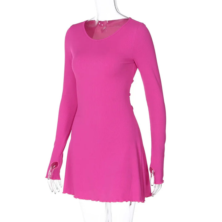 Mini dress decorated with ties - Shaia