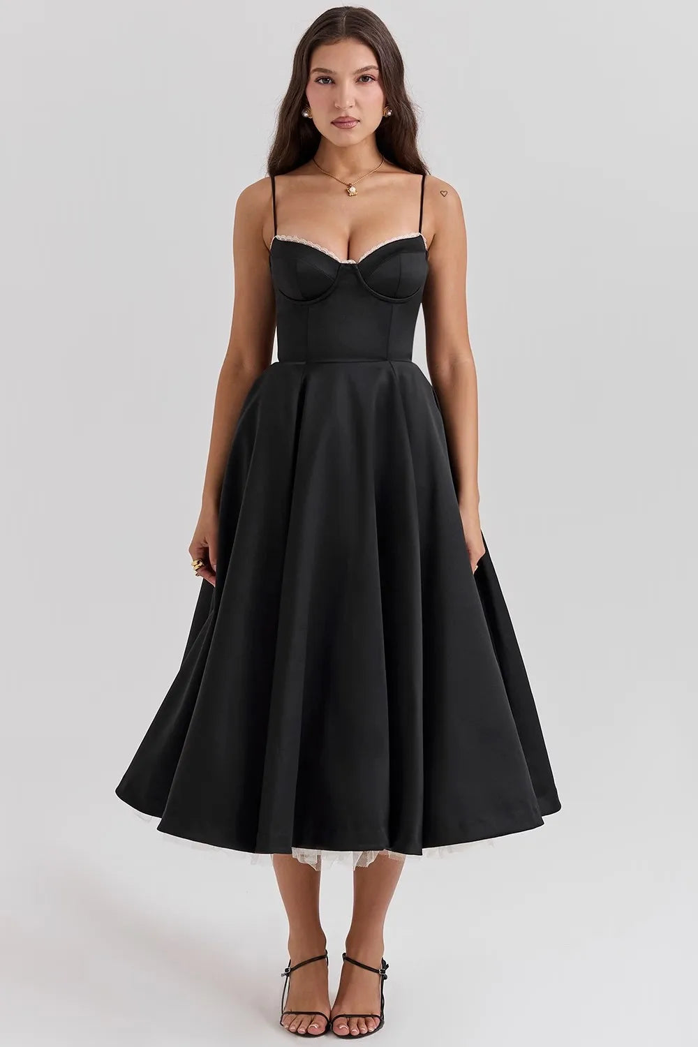 Midi Satin Dress - Adela