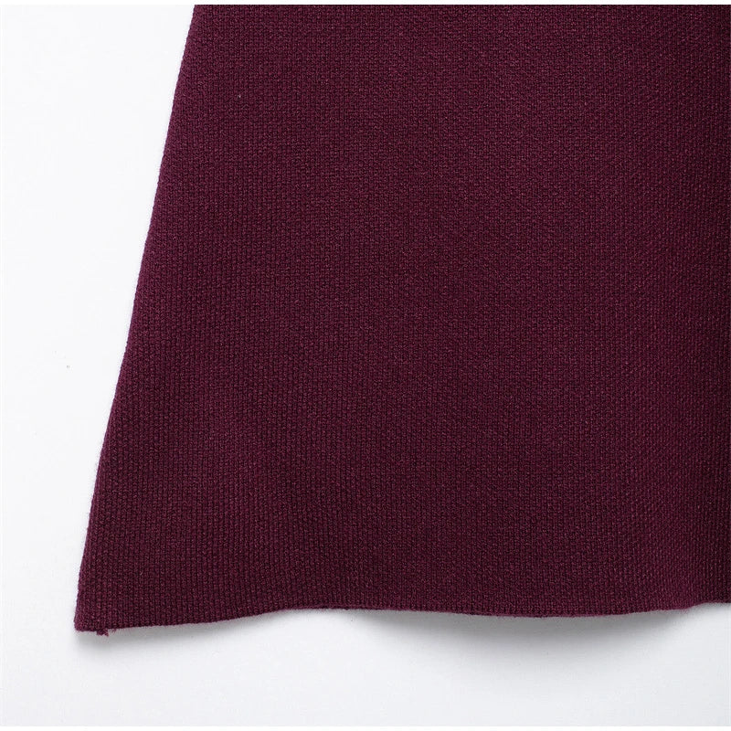 Two-Piece Knit Set with Pin-Closure Cardigan and Mini Skirt - Beatrice