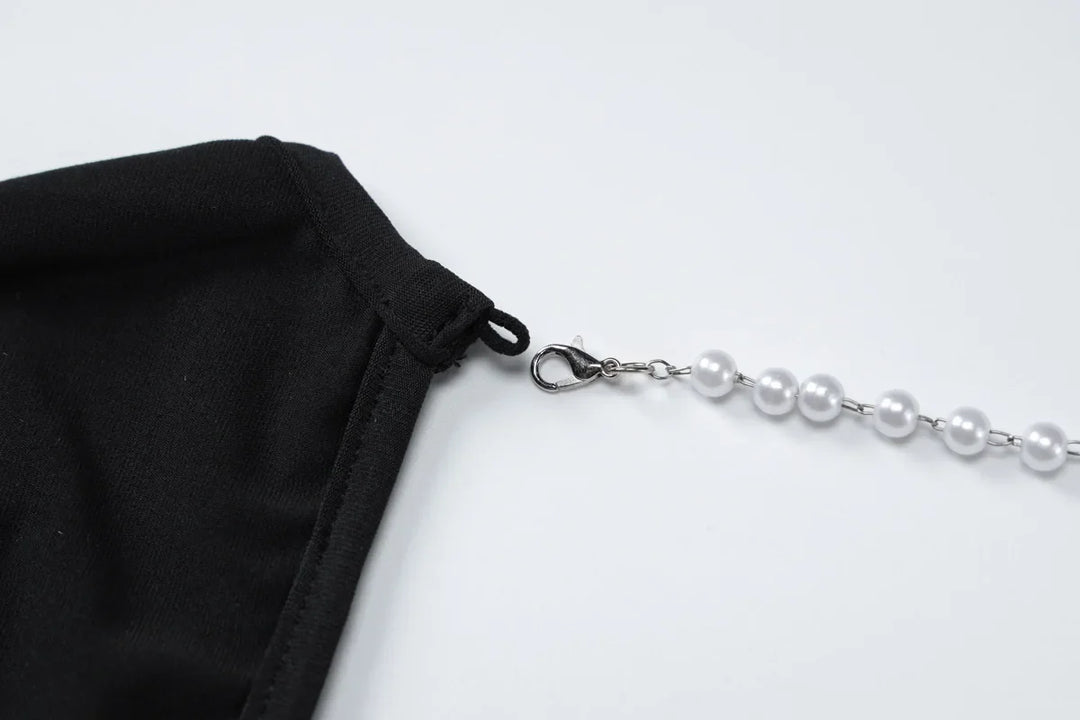 Maxi Dress with Open Back and Waist, Chain Decoration - Denis