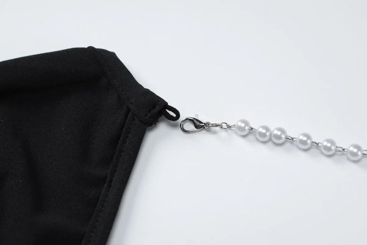 Maxi Dress with Open Back and Waist, Chain Decoration - Denis
