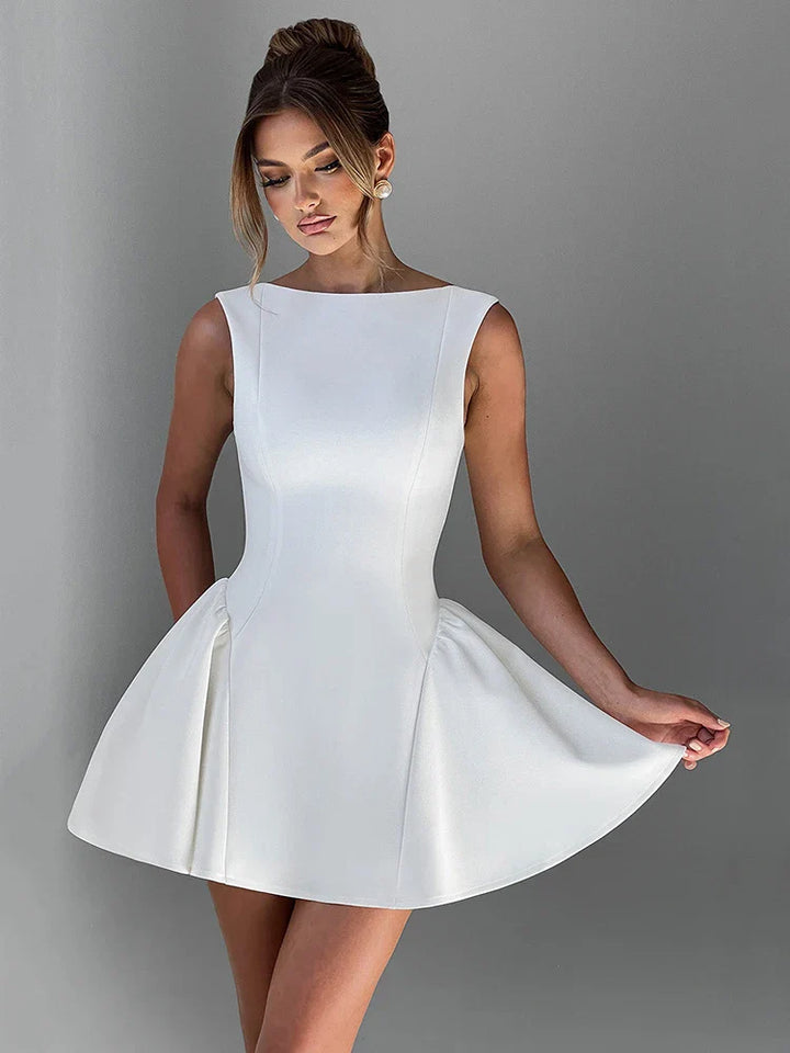A-Line Mini Dress with Open Back - Mali