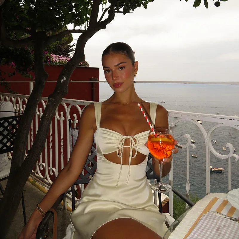 Mini Dress with Tie and Open Back - Alaya