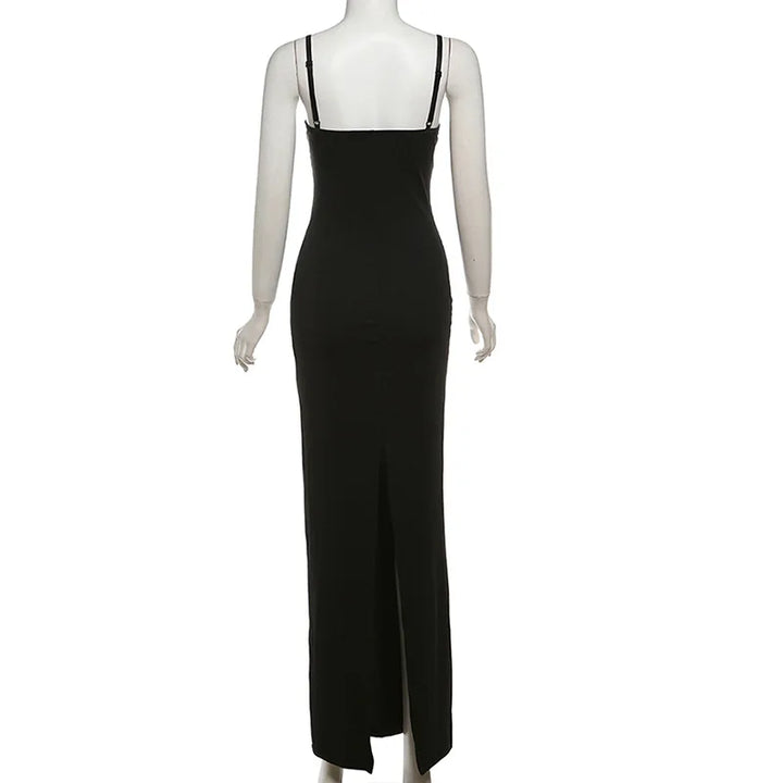 Maxi Evening Dress with Lace Detail on Chest - Kimberly