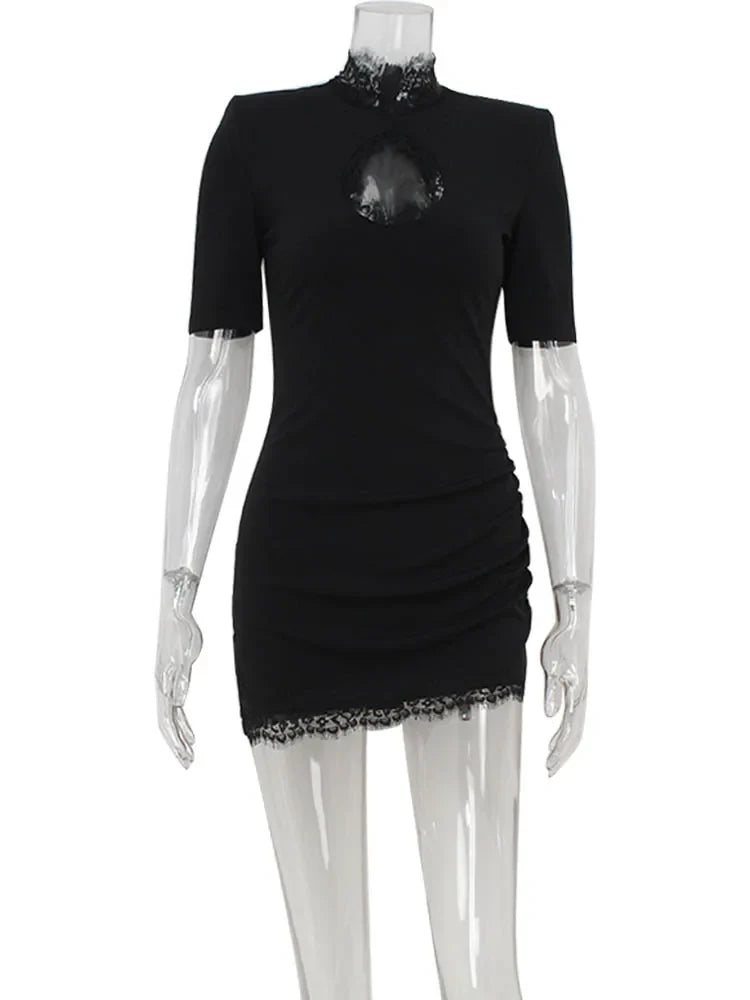 Golf Mini Dress with Lace Detail - Mary