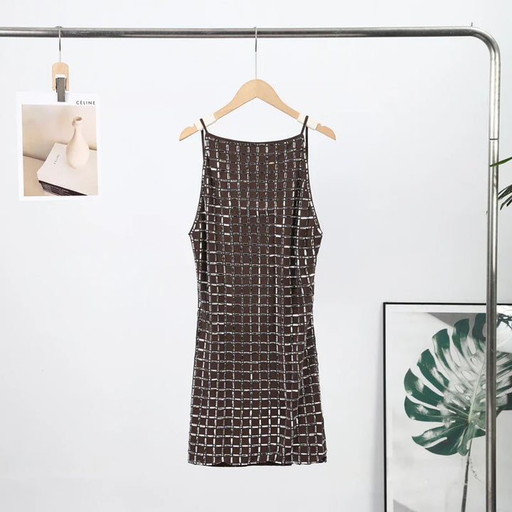 Strapless top / mini skirt / maxi dress / maxi dress with sparkling sequins design