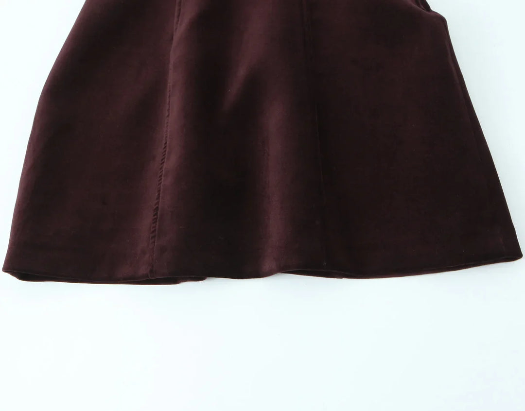 Mini strapless velvet dress with bow decoration on the back - Bailey