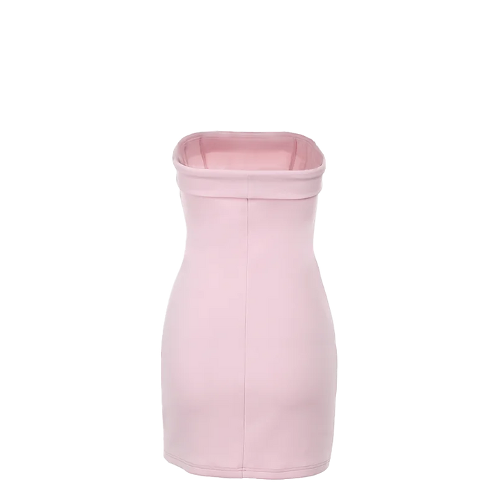 Strapless Mini Dress with Faux Pocket Detail - Leni